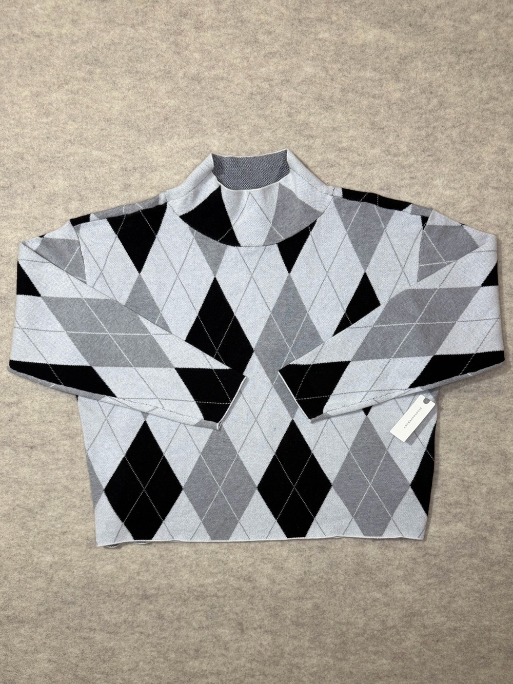 Maeve Argyle Sweater in Gray & Black Size Small NWT